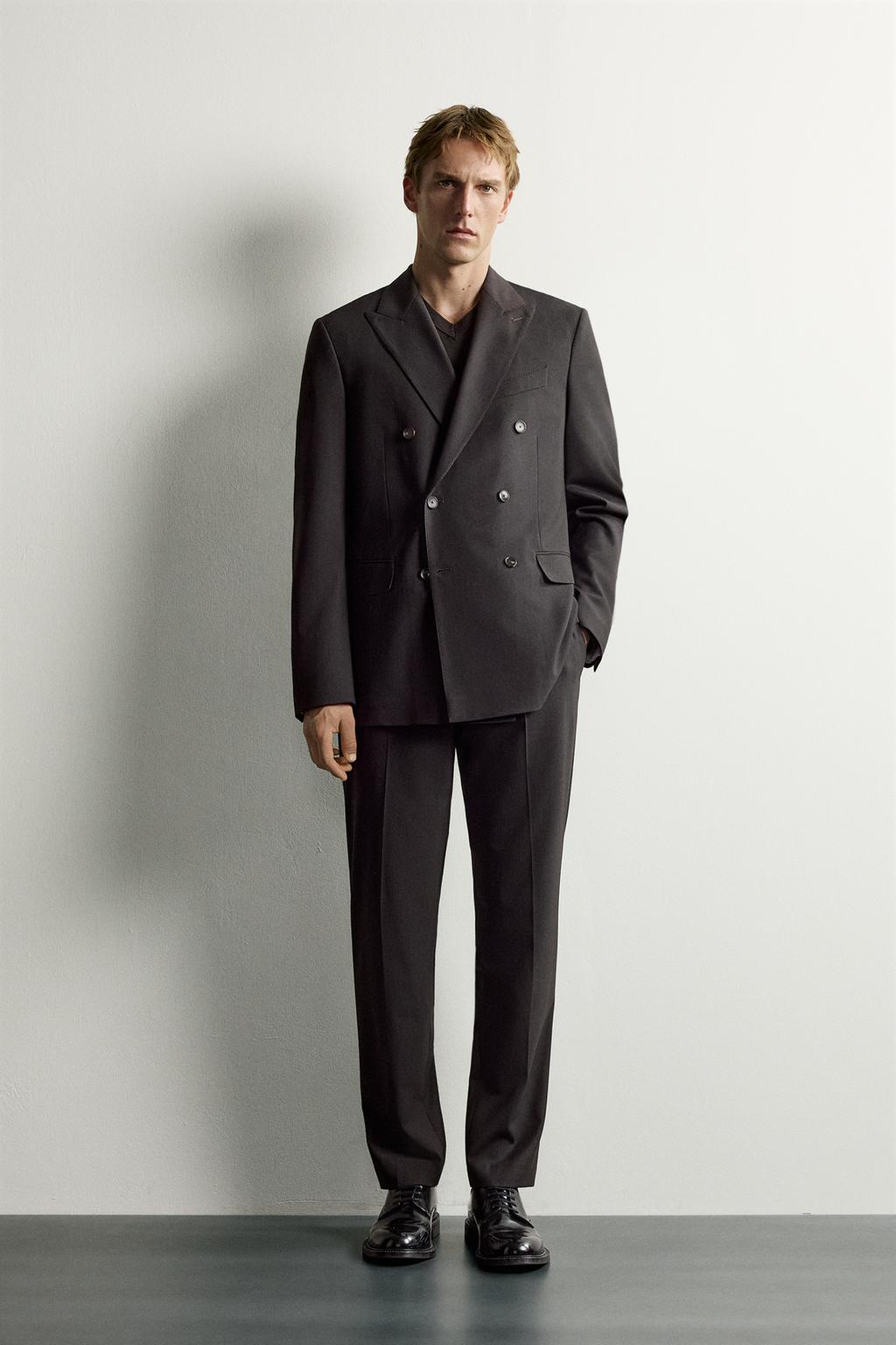 STRIPED SUIT REGULAR FIT TROUSERS