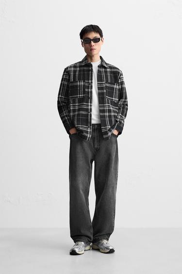 CHECK FLANNEL SHIRT - Black by Zara