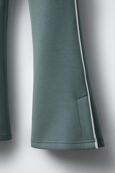 MODAL BELL BOTTOM LEGGINGS - Green by Zara - Image 3