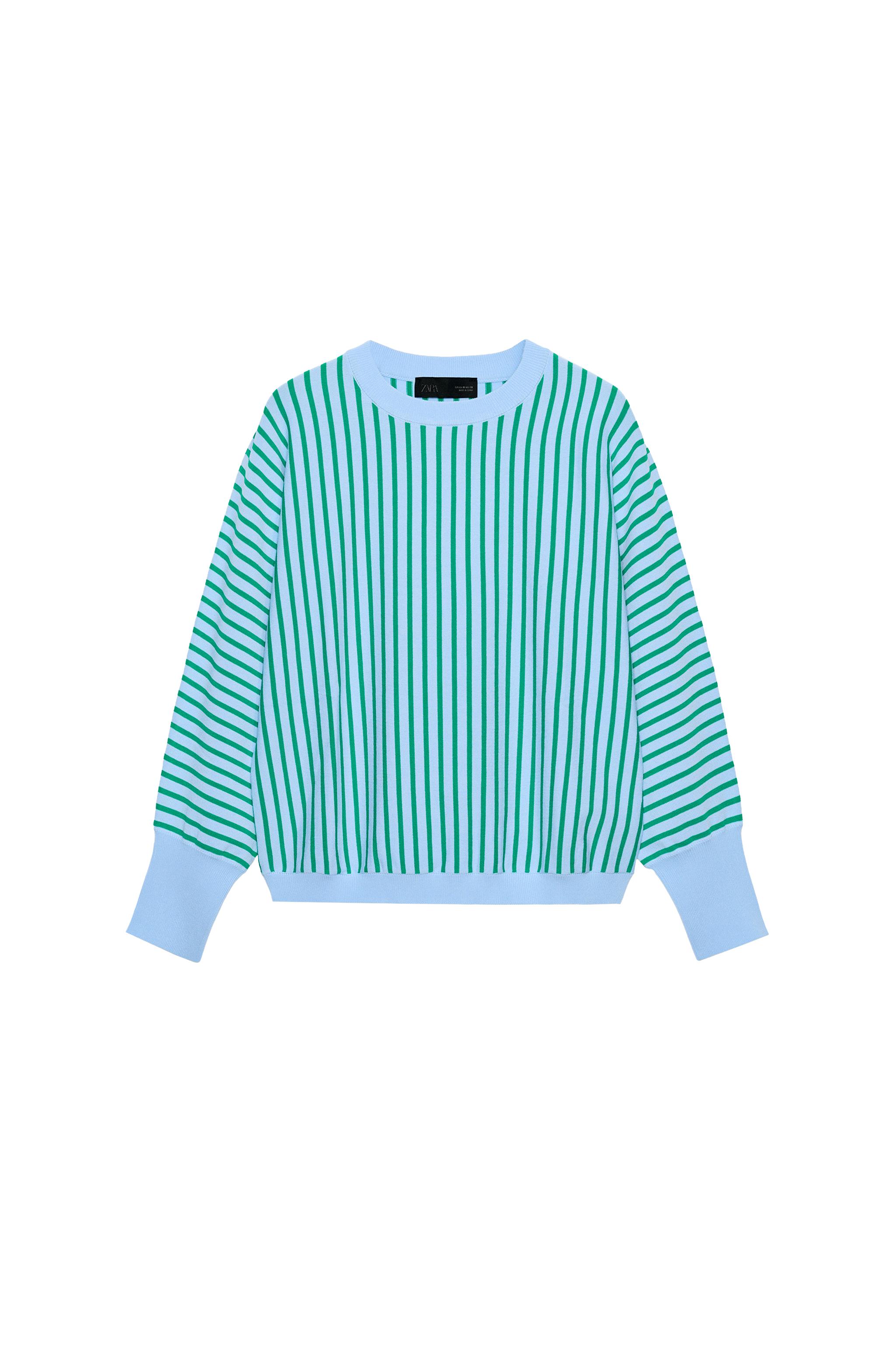 zara — FELPA A RIGHE IN MAGLIA