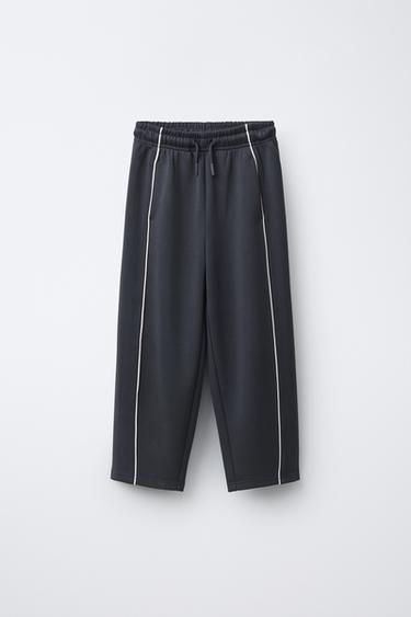 TROUSERS WITH CONTRAST TRIMS - Dark anthracite by Zara - Image 0