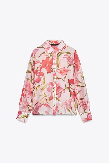 CAMISA ESTAMPADO FLORAL - Multicolor de Zara