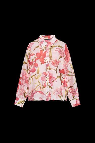 Zara FLORAL PRINT SHIRT - Multicolored - Image 0