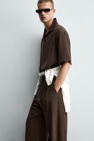 CHEMISE POLO FLUIDE COUPE DÉCONTRACTÉE - Marron de Zara - Image 5