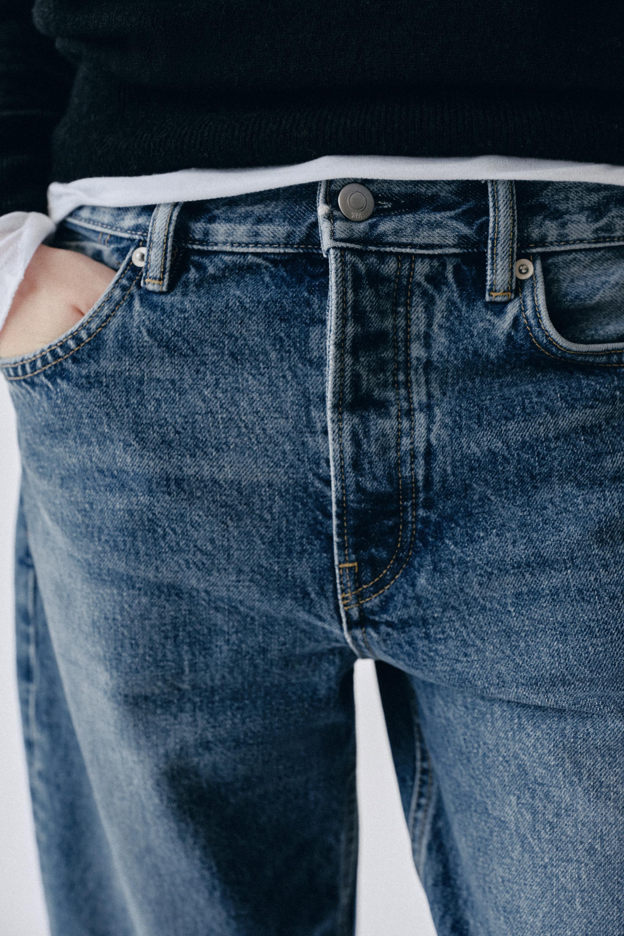Zara ZW COLLECTION STRAIGHT ORTA BEL JEAN görsel 4