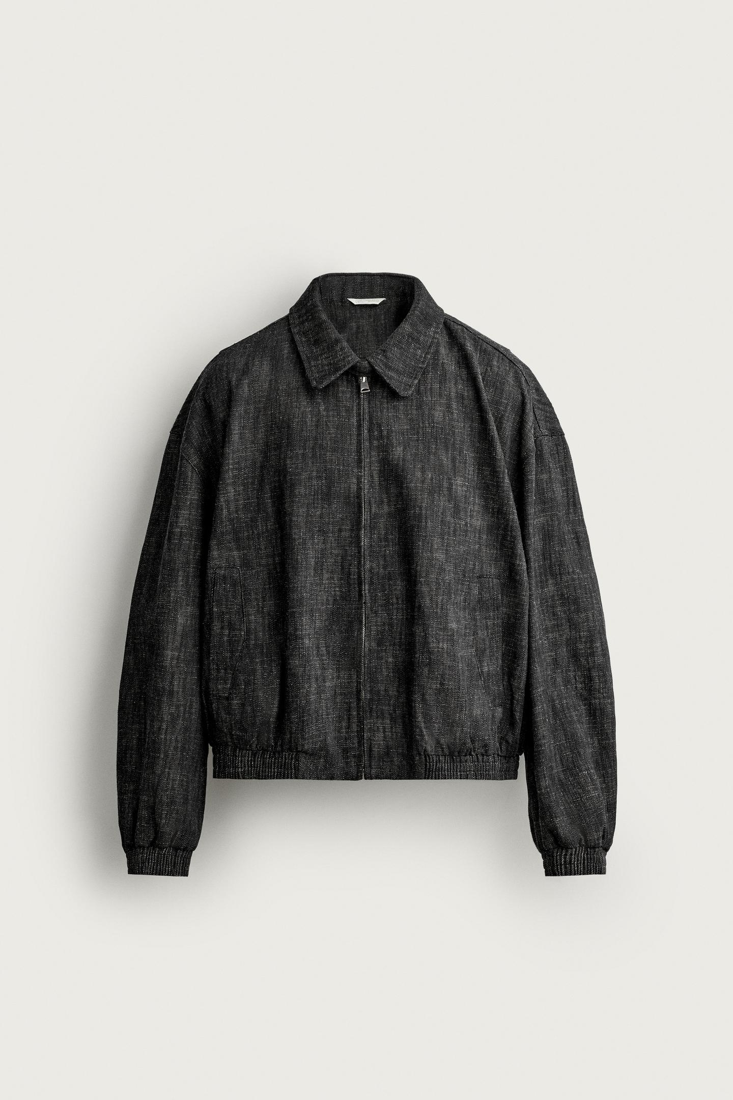 Мужская куртка Zara Cotton-Blend Structured, цвет: Чёрный — фото 6
