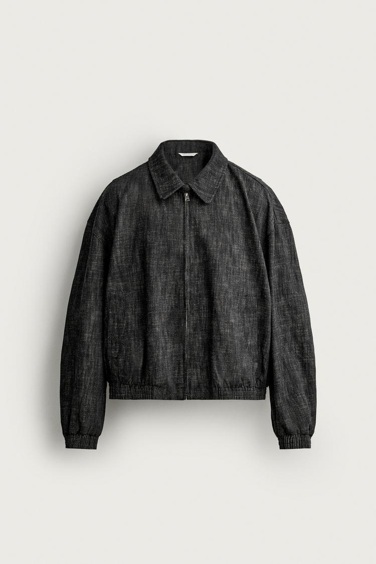 COTTON-BLEND TEXTURED JACKET