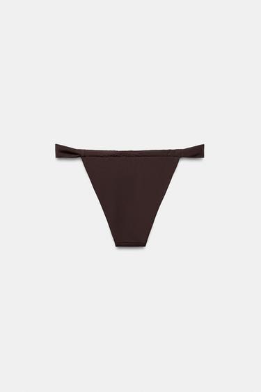 CURTAIN BIKINI BOTTOMS - Brown by Zara - Image 3