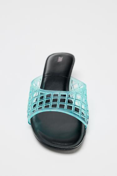 MULES KITTEN EFFET GOMME - Bleu ciel de Zara - Image 5