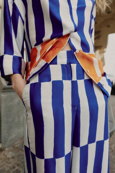 STRIPED WIDE-LEG TROUSERS - Multicoloured by Zara - Image 2