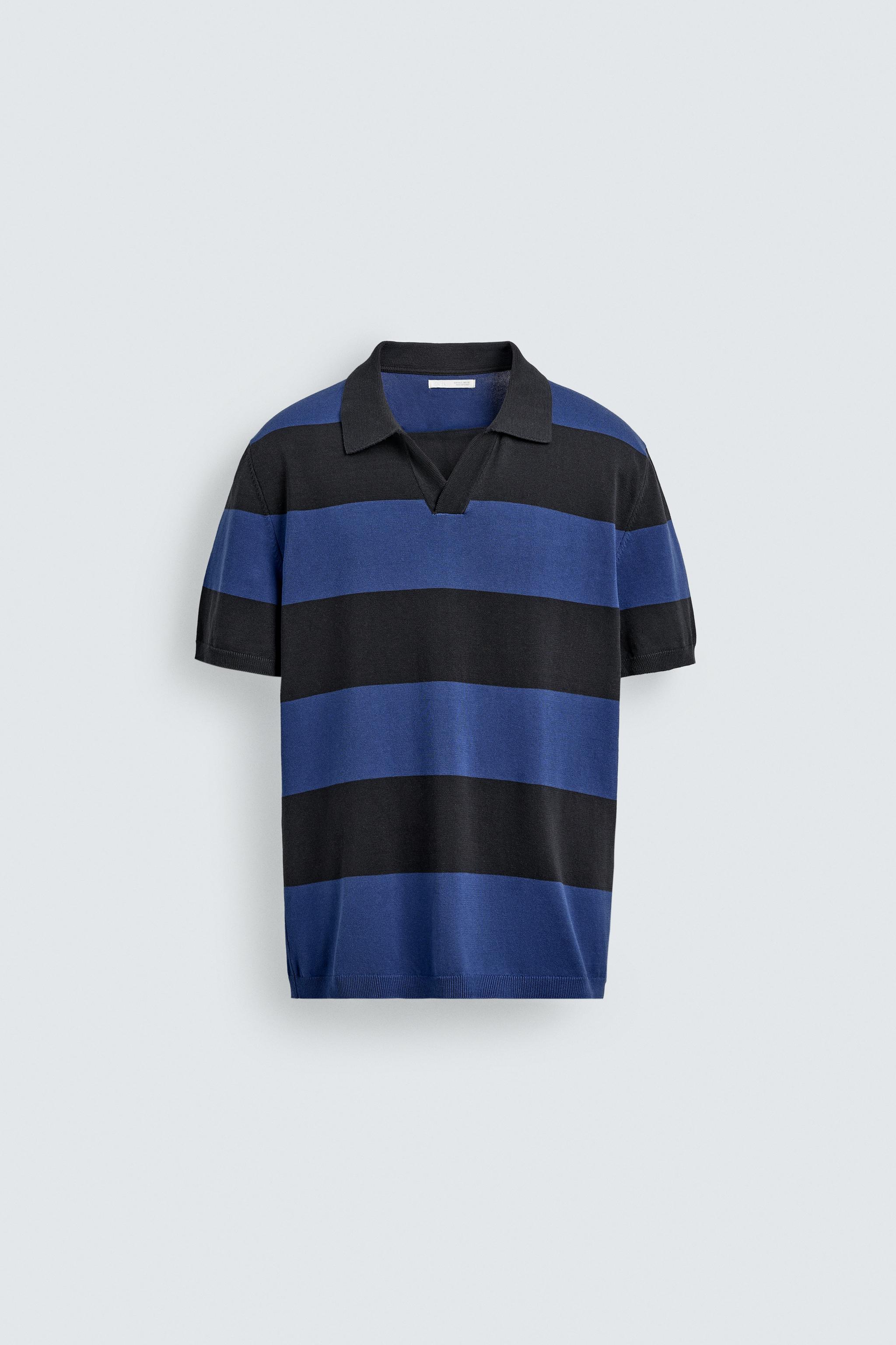 JACQUARD STRIPED KNIT POLO - striped | ZARA United States