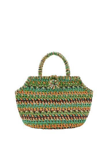 MINI SAC PANIER TRESSÉ À RAYURES - Multicolore de Zara