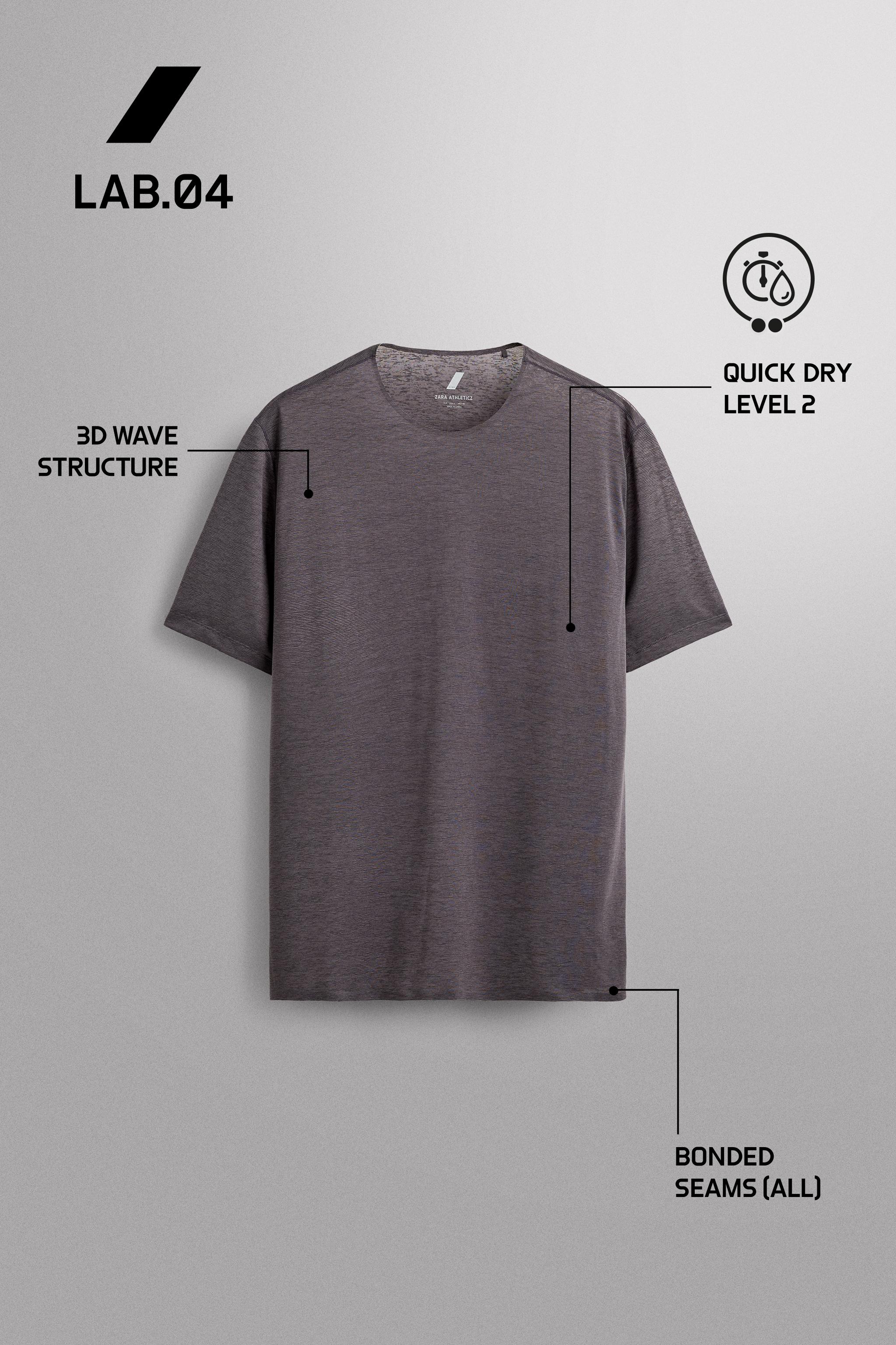 Мужские футболки Zara LIGHTWEIGHT STRUCTURED RUNNING T-SHIRT — фото 7