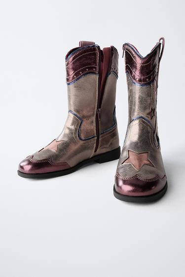 BOTTES COW-BOY MÉTALLISÉES - Gris anthracite de Zara - Image 2