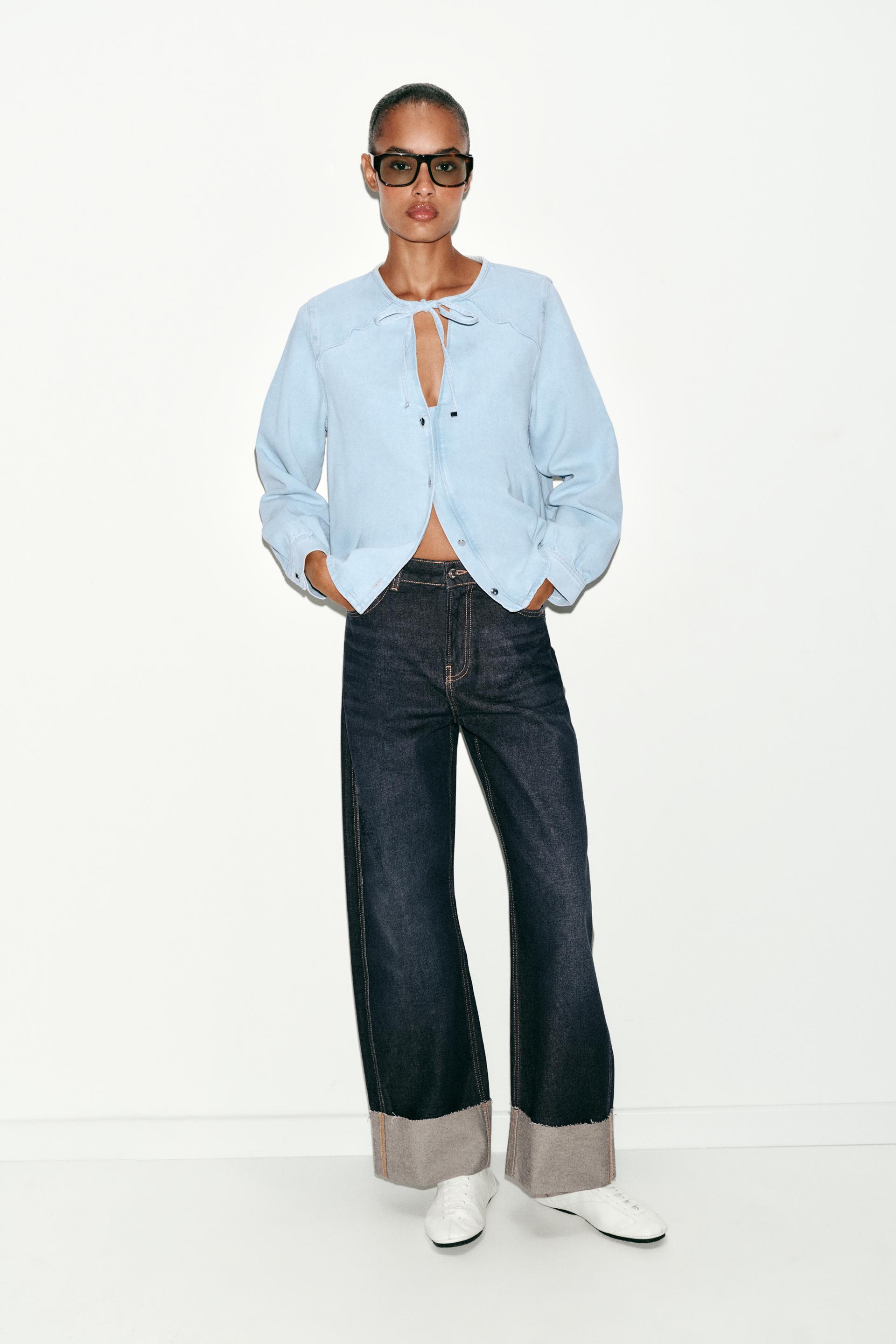 ZARA Z1975 TIED DENIM SHIRT