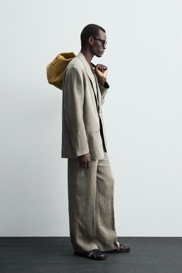 WASHED 100% LINEN SUIT BLAZER - Mink by Zara - Image 3
