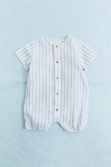 КОМБИНЕЗОН С ТЕКСТУРОЙ И ПОЛОСКАМИ — СИНЕВАТЫЙ от Zara