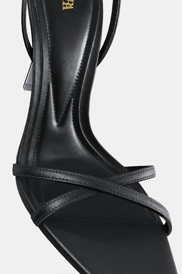 SANDALES À TALONS ET BRIDES CROISÉES - Noir de Zara - Image 6