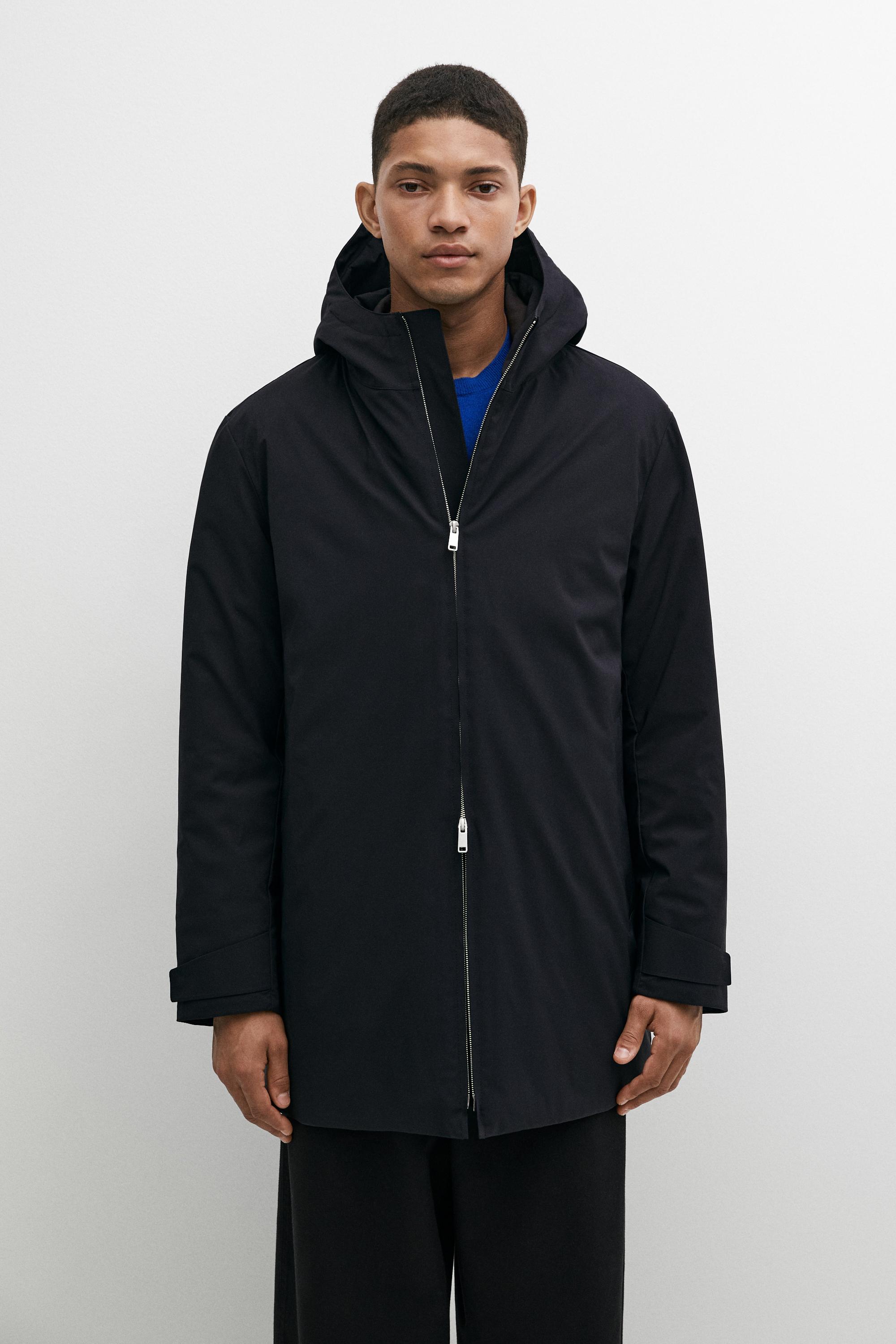Long quilted hooded parka