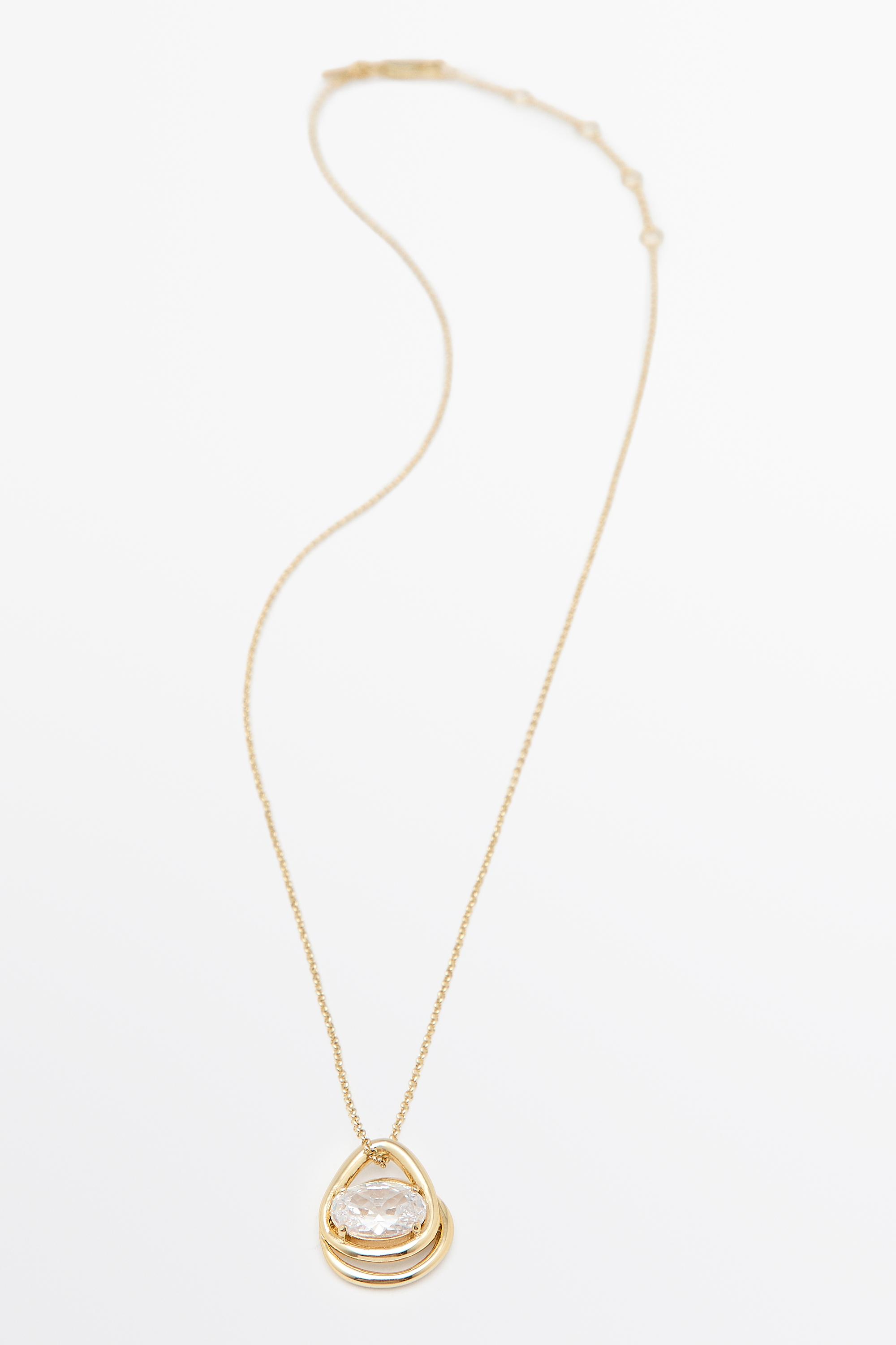 Irregular crystal oval necklace