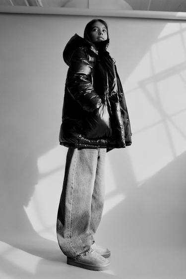 WATER-REPELLENT FEATHER DOWN PUFFER JACKET - Black by Zara
