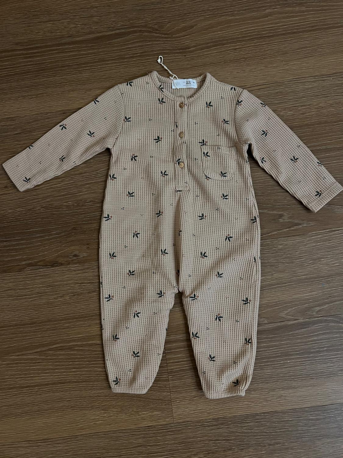 WAFFLE KNIT FLORAL JUMPSUIT