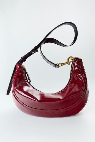 Zara OVAL SHOULDER BAG - Red