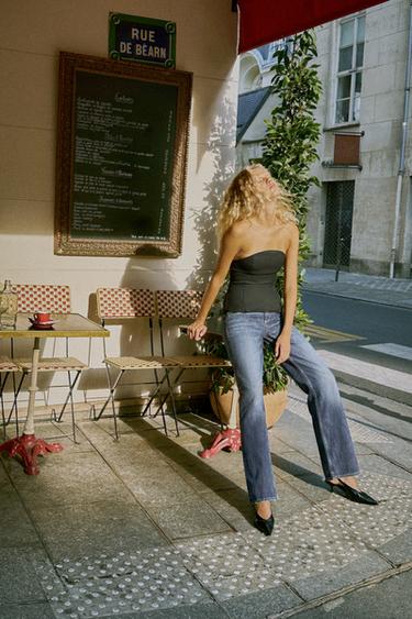 TOP BUSTIER PÉPLUM - Noir de Zara - Image 3