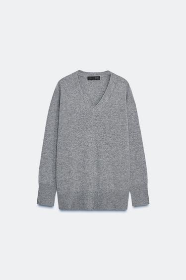 JERSEY 100% LANA OVERSIZE - Gris medio de Zara
