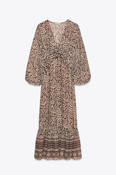 PRINTED MIDI DRESS WITH RUFFLES - Multicoloured by Zara - Image 4