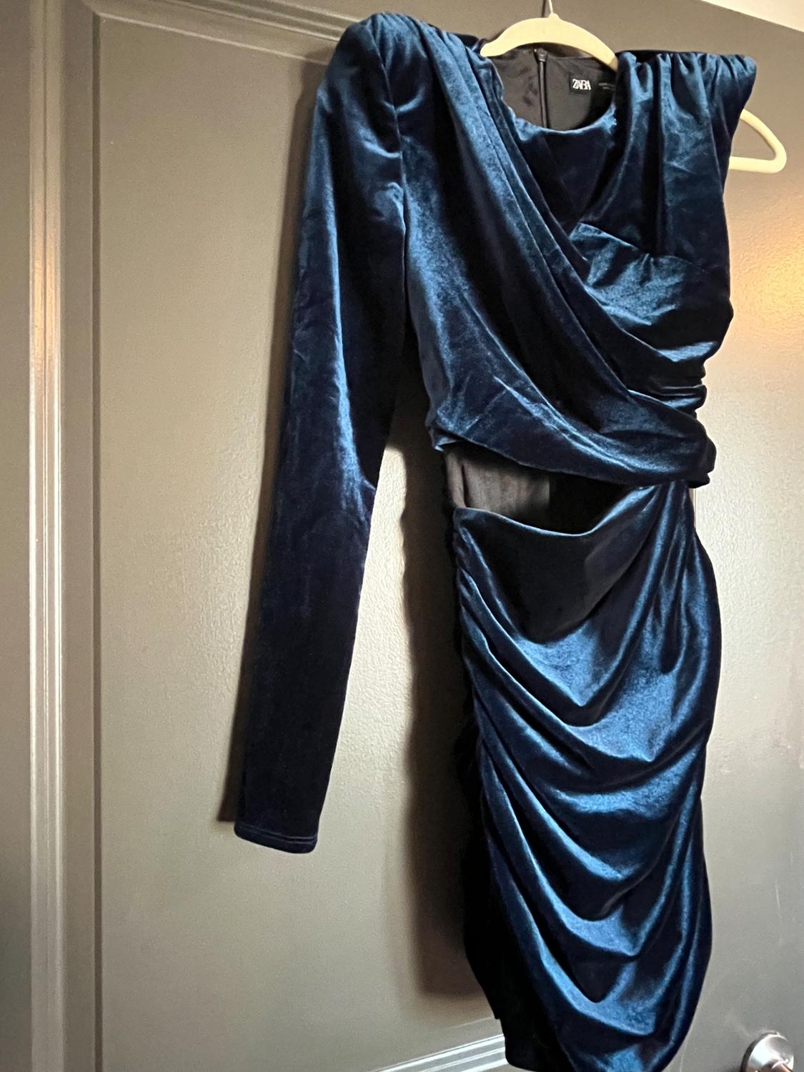 CUT OUT VELVET DRESS ZW COLLECTION - Image 6