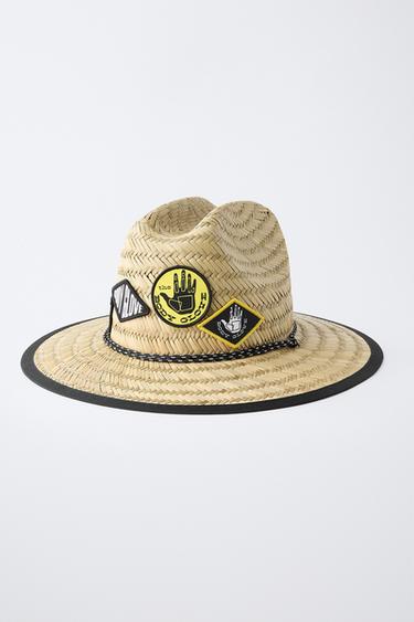 BODY GLOVE © STRAW-EFFECT PATCH HAT - Tobacco by Zara - Image 3