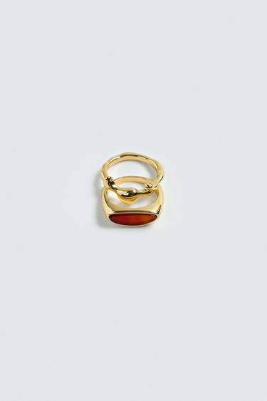 PACK OF 2 COMBINED RINGS - Gold by Zara - Image 2