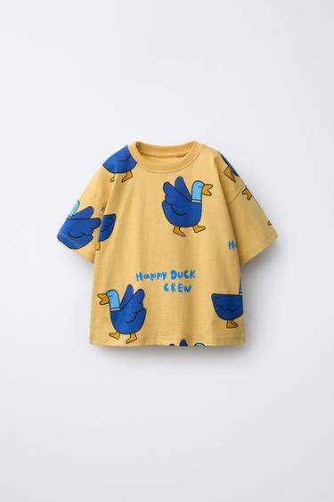 Zara DUCK PRINT T-SHIRT - Mid-yellow