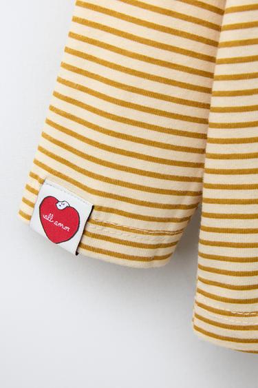 T-SHIRT À RAYURES SNOOPY PEANUTS™ - Ocre de Zara - Image 3