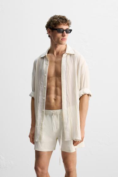 MAILLOT DE BAIN CLASSIQUE MOYEN - Écru de Zara - Image 1