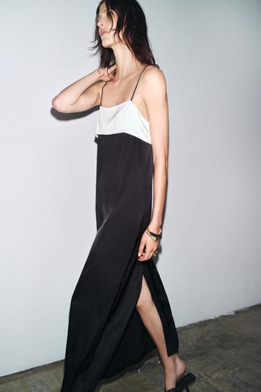 VESTIDO MINIMAL SATINADO ZW COLLECTION - Negro de Zara