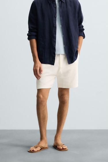 ბერმუდა შორტები ჯოგერი ტექსტურა - Zara-ს Oyster-white