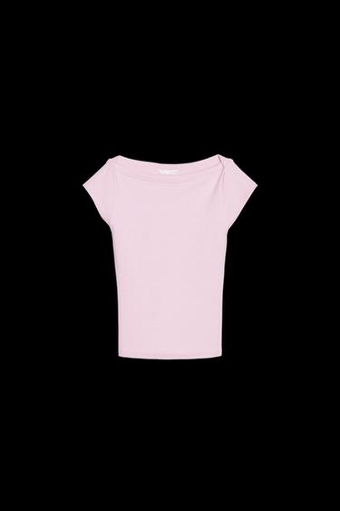 SHIRT MIT U-BOOT-AUSSCHNITT - Rosa von Zara - Bild 0
