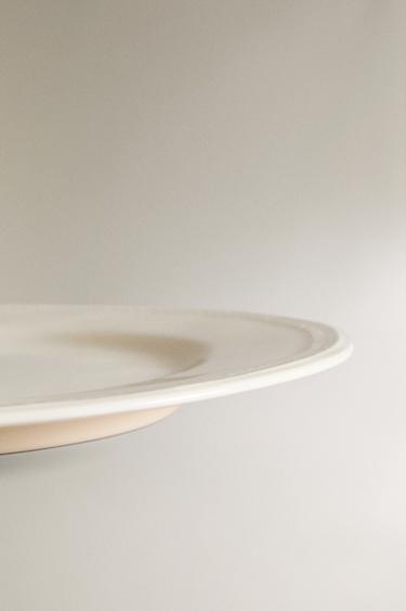 CHAIN EARTHENWARE DESSERT PLATE - White by Zara - Image 3