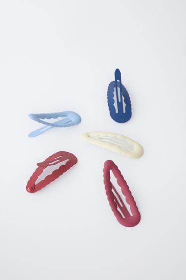 PACK OF FIVE WAVY HAIR CLIPS - Blue by Zara - Image 1