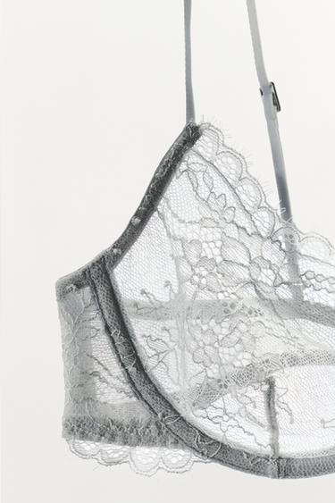 UNDERWIRED LACE BRA - Light blue by Zara - Image 5