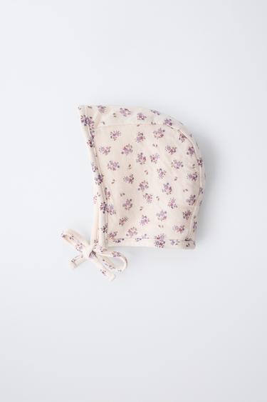 FLORAL PRINT BONNET - Pale pink by Zara - Image 3