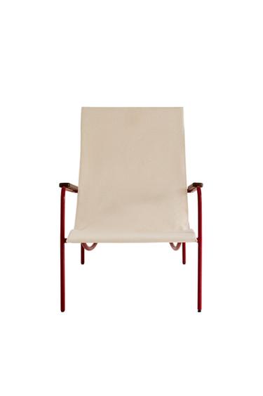 COLOURED TEXTURED METAL CHAIR - Ecru / Red by Zara