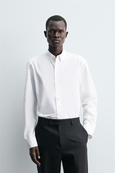 REGULAR FIT POPLIN SHIRT - White by Zara