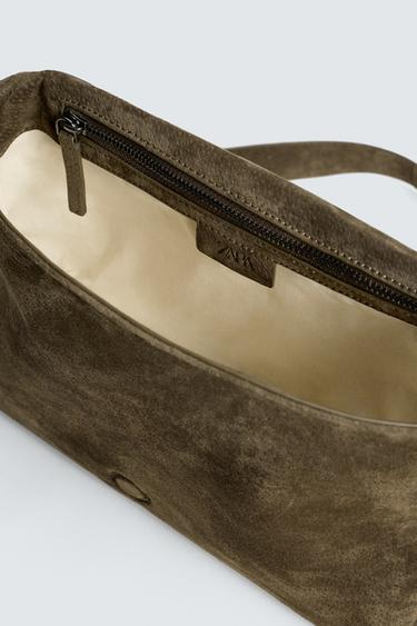 SAC BANDOULIÈRE EN CUIR - Vert kaki de Zara - Image 6