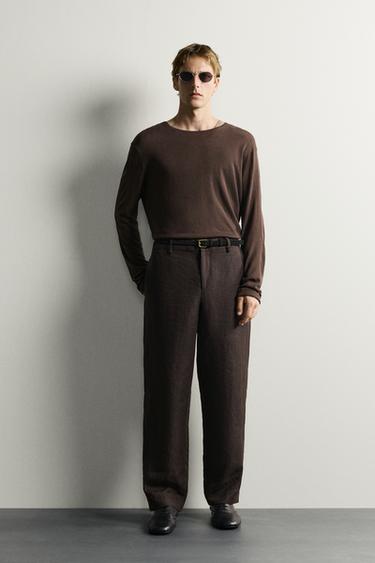 T-SHIRT EN MAILLE SEMI-TRANSPARENT - Marron de Zara - Image 0