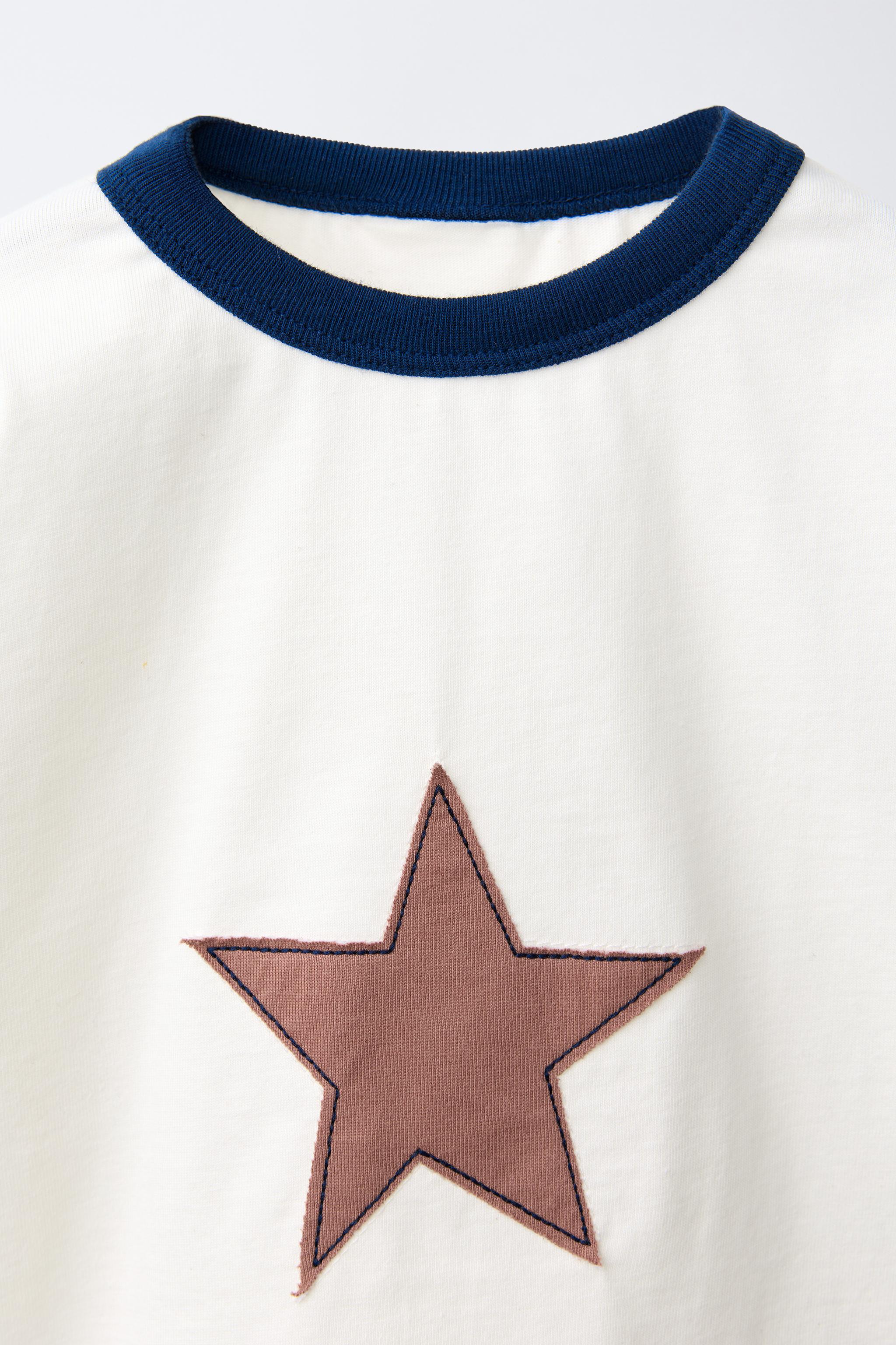 STAR PATCH T-SHIRT - White | ZARA United States