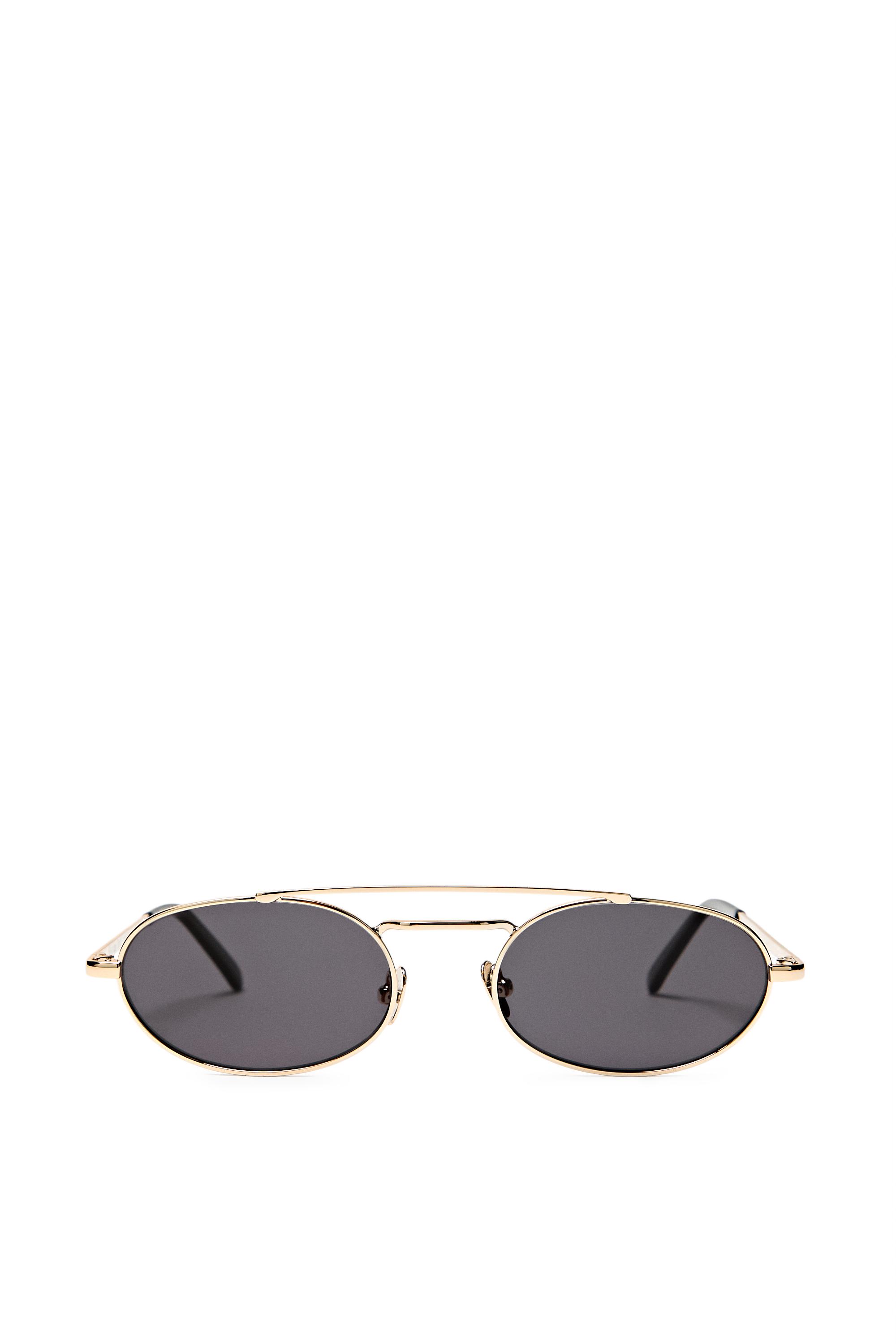 Double bridge oval sunglasses - Silver | ZARA United States