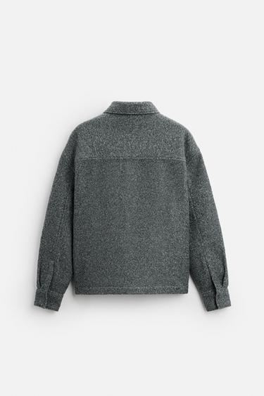 SURCHEMISE EFFET BOUCLÉ - Gris de Zara - Image 7